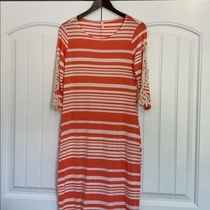 Pinkblush Peach/Cream Maternity Dress